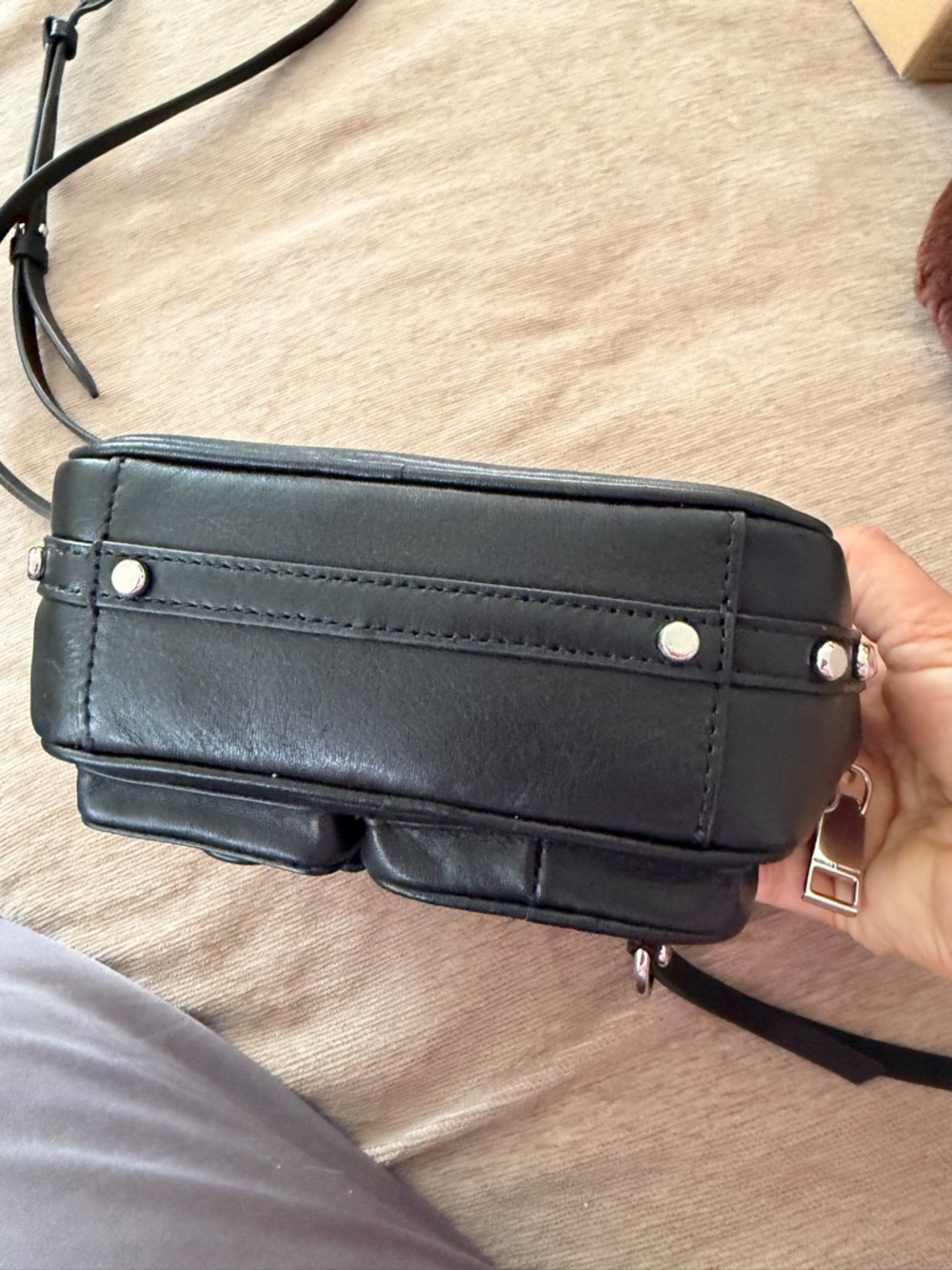 Rebecca Minkoff Black Leather Mini Crossbody with Silver Hardware - Picture 12 of 12